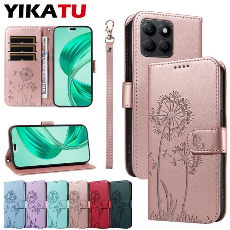 Custodia a libro in pelle per Huawei Honor Magic 4 5 6 50 70 90 200 Lite Pro Smart X30 X40 X50 X30i X50i 5G con slot per carte e funzione stand