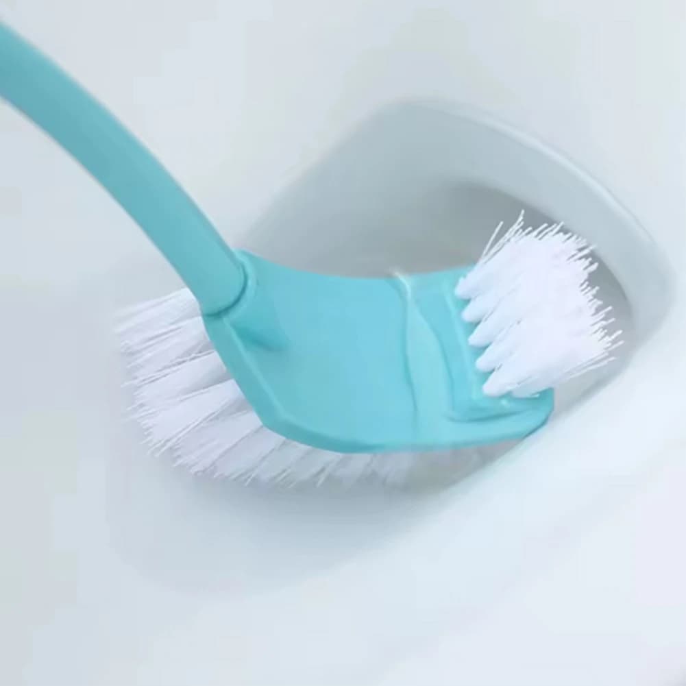 KSOL Spazzola per WC multifunzione a doppia testa, spazzola curva con setole morbide, spazzola per la pulizia del bagno, spazzola per angoli con manico lungo C