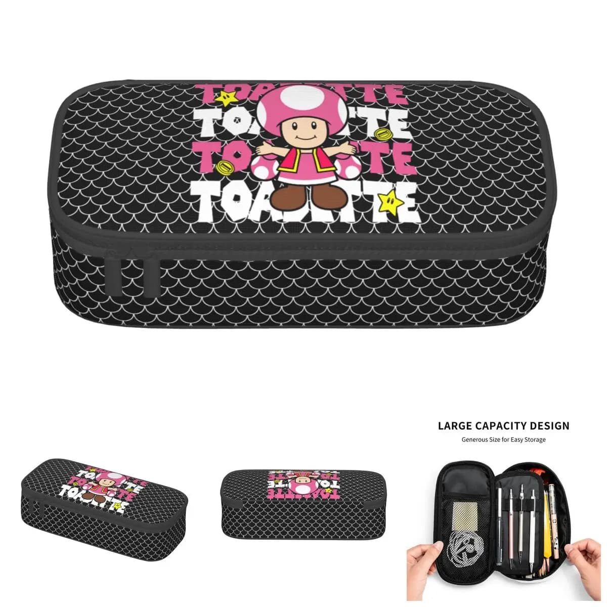 Simpatici astucci per matite a tema Mario Anime Toadette per ragazzi e ragazze, astuccio grande per cancelleria