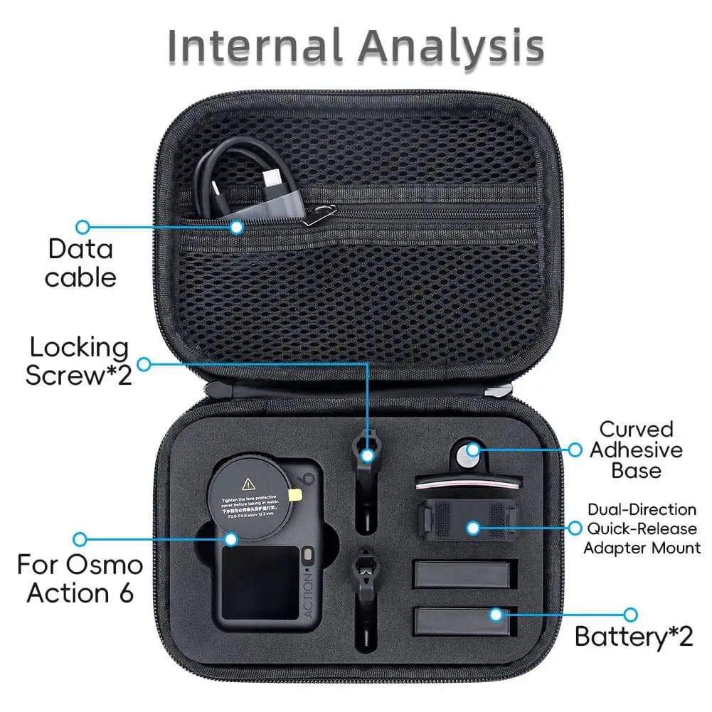 for dji Action 6 Standard Edition PU Material glove bag Prevention scratches and collisions for dji camera bag