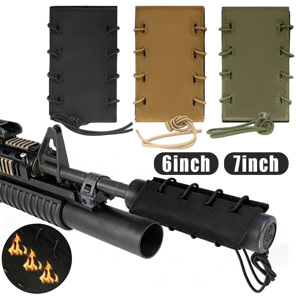 6/7" Heat-Resistant Suppressor Cover Burn Proof Suppressor Wrap Sleeve Hunting Shooting Accessory for Hunting Gun Protection
