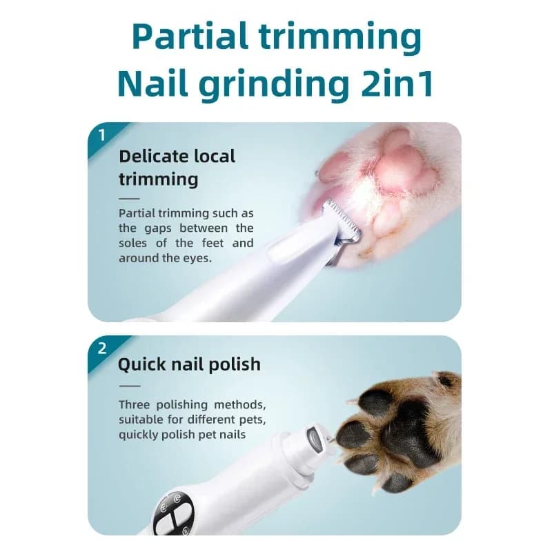Tagliacapelli elettrico per animali domestici con luce a LED, tagliacapelli elettrico per zampe, tagliacapelli per cani con display a LED completamente impermeabile