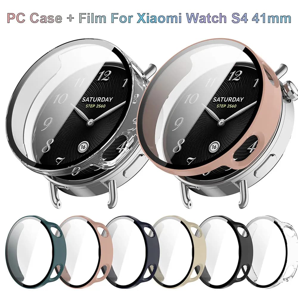 PC Protective Case + Tempered Film For Xiaomi Watch S4 41mm Anti-drop Hard Bumper Shell Smartwatch Replacement Cover