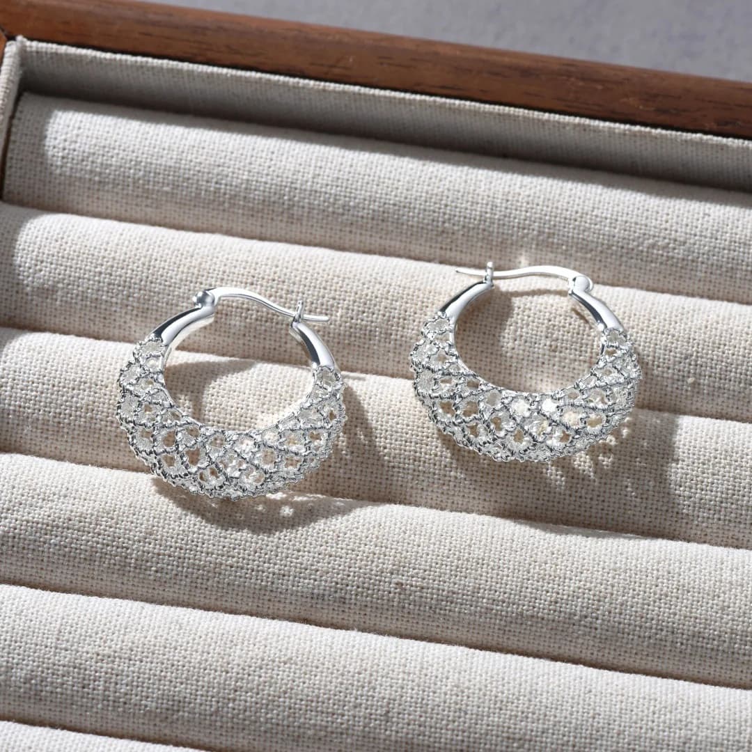 Orecchini cavi in platino placcato rame alla moda, accessori di gioielleria dal fascino raffinato per donna