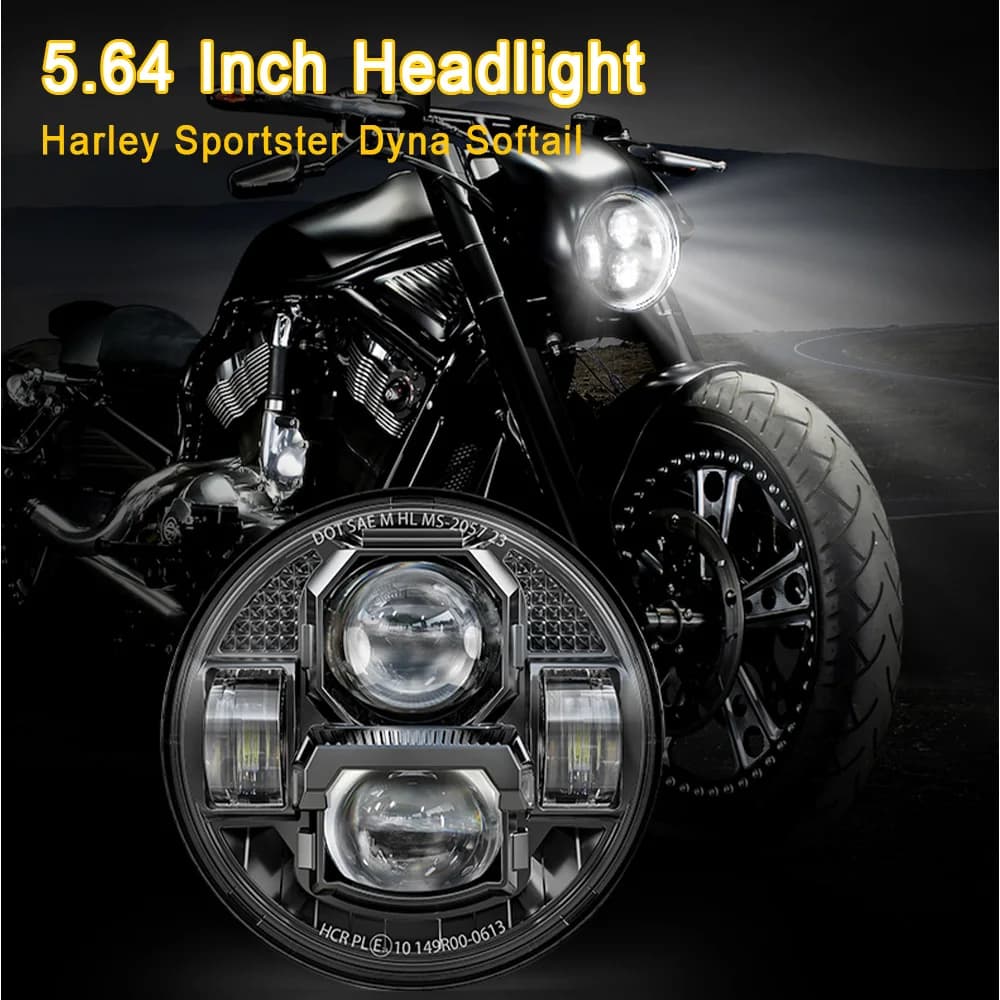 Faro anteriore per moto Cyberpunk da 5,75 pollici 90W per Harley Sportster Dyna Softail
