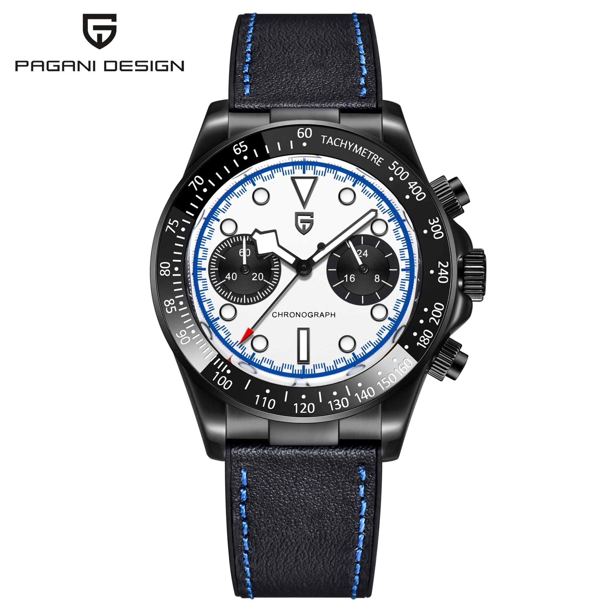 PAGANI DESIGN 2026 Nuovo Orologio Cronografo BB Panda Completamente Nero di Lusso al Quarzo per Uomo, Orologio da Polso Sportivo Impermeabile Ispirato alle Auto da Corsa