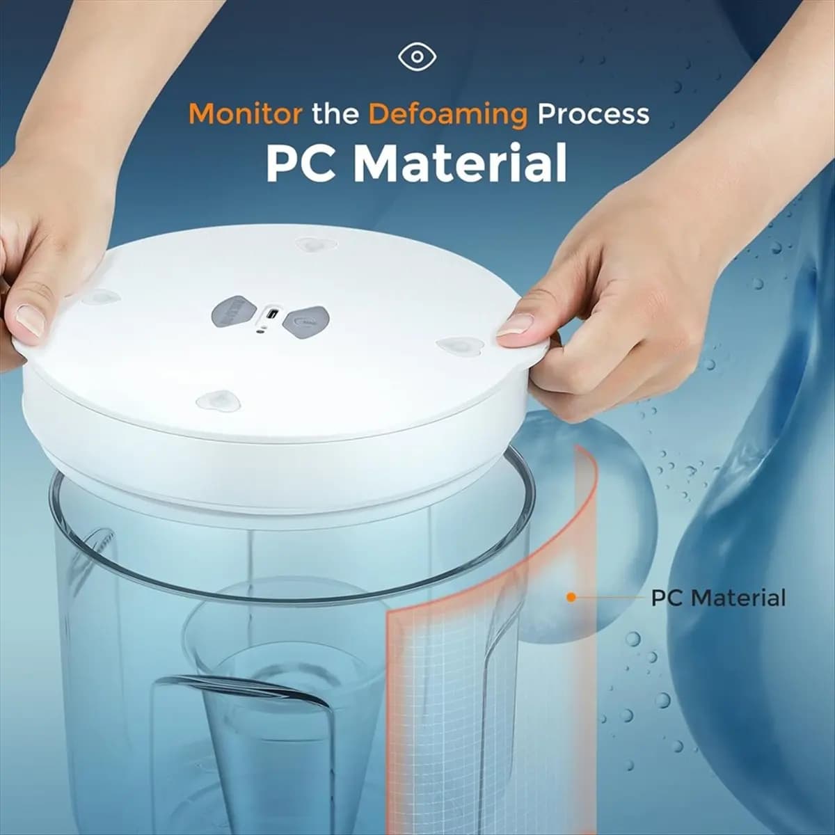 ABZT Resin Bubble-Remover 3L Capacity, 95kPa Resin Vacuum Chamber, Remove Bubbles-Within 10 Mins, for Epoxy Resin, US Plug