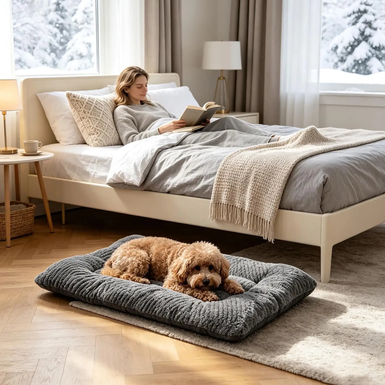 Dog Beds Soft Rectangular Sleeping Pad With Pillow And Raised Edges Pet Mats For Small Medium Large Breed Home Entryway Floor