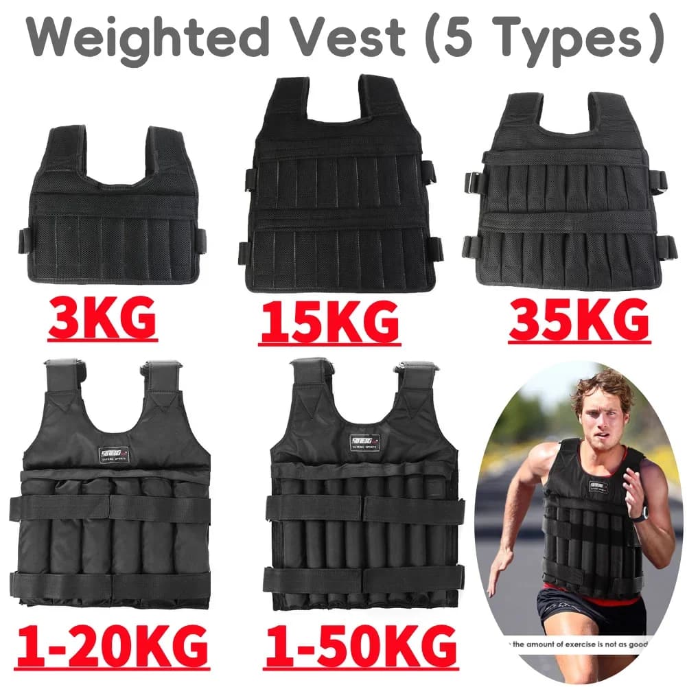 Weighted vest 3/20/15/35/50 kg Weighted exercise vest Adjustable weighted exercise vest Running training equipment Training Jogging Walking