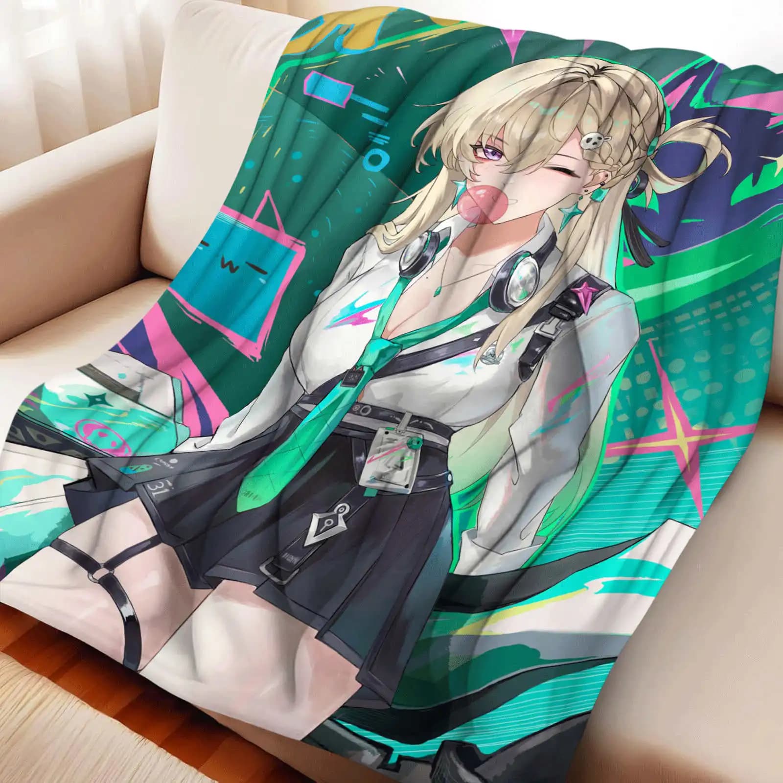 Wuthering Waves Flannel Cover for Sofa Cover Thermal Piston Mat Sun Mat Yoga Towel Fabric for Home