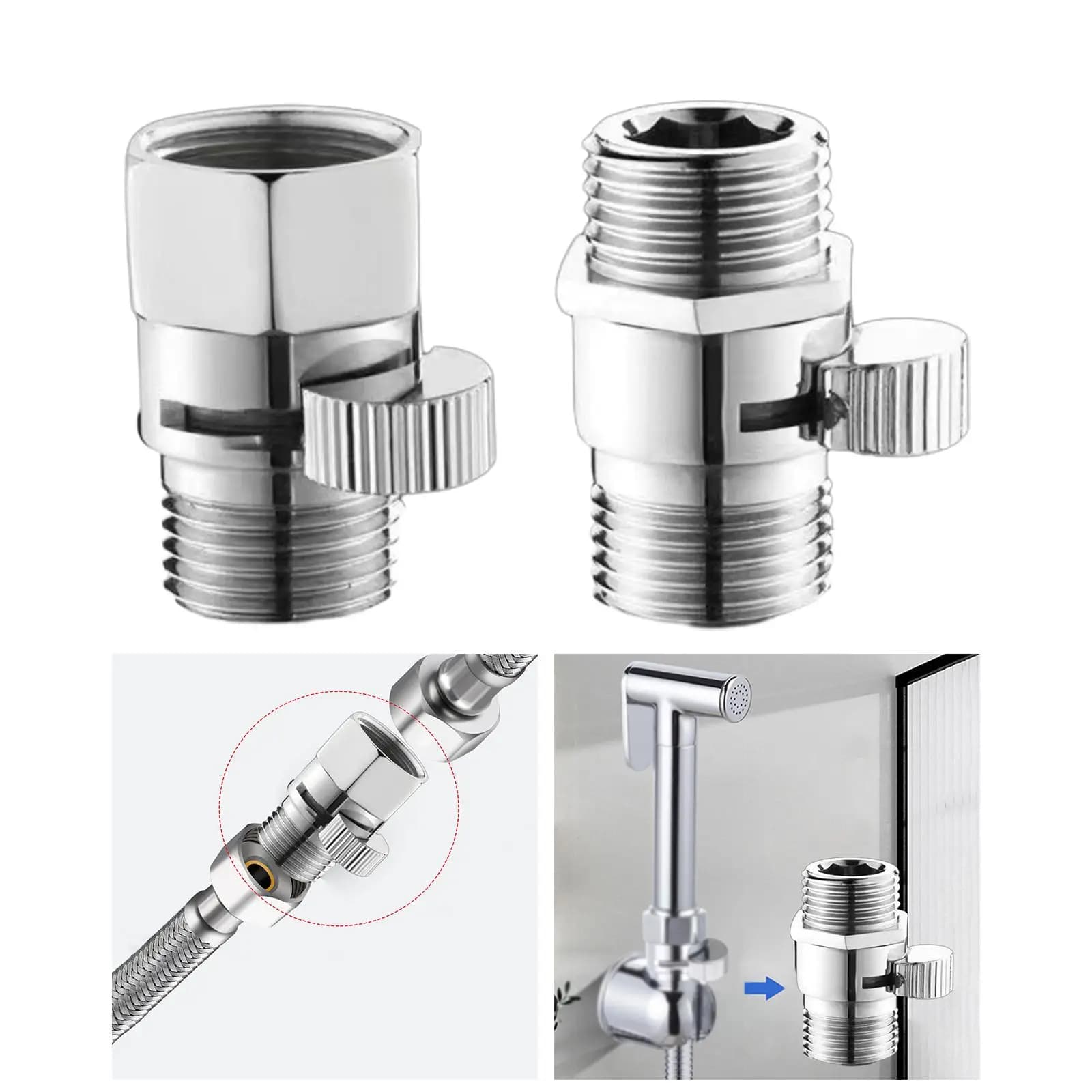 Valvola di Controllo del Flusso per Doccia in Rame, Accessori per Bagno e WC, Arresto Rapido dell'Acqua, Controllo Fluido per Rubinetti da Bagno