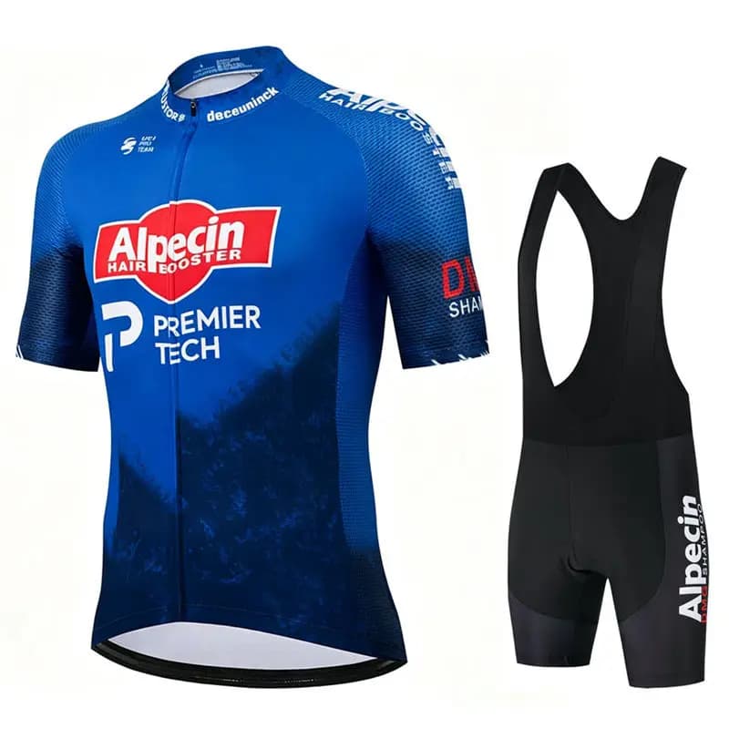 Cycling sweater Alpecin Pro set shorts with men's straps bicycle short sleeve Bicicleta bike clothing Maillot Cycling Hombre set black