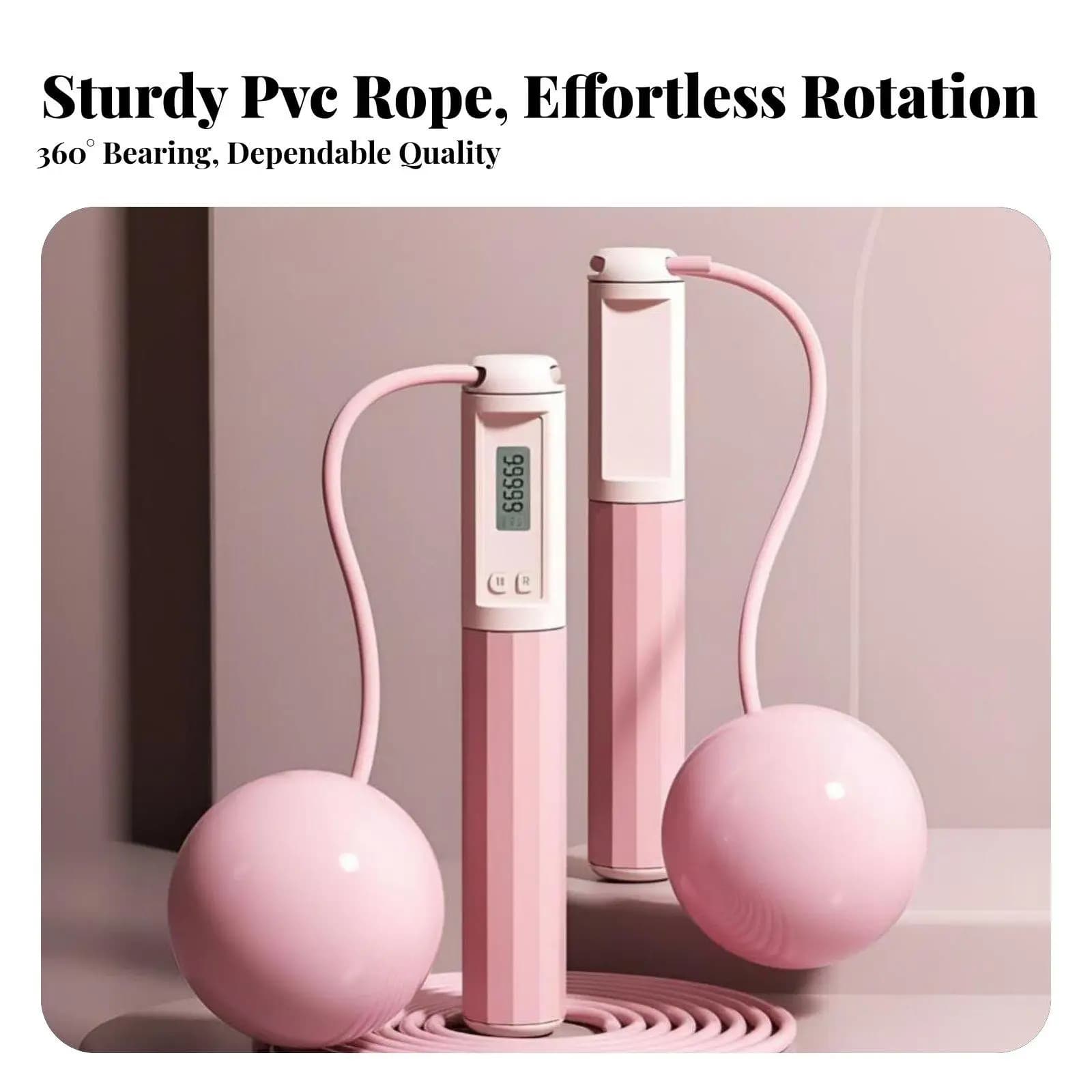 Fitness Jump Rope Smart Counting Ropeless Option Adjustable Speed Bearing Digital Calorie Tracking for Adults