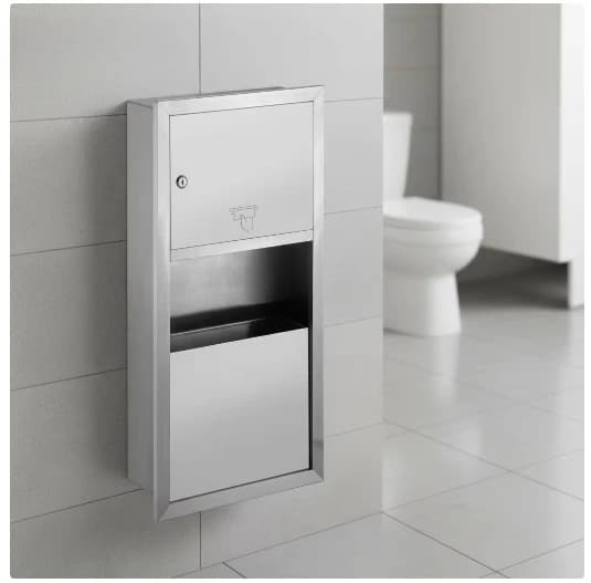 Portarotolo commerciale 2-in-1 in acciaio inox 304 all'ingrosso, moderno porta carta igienica da parete per hotel