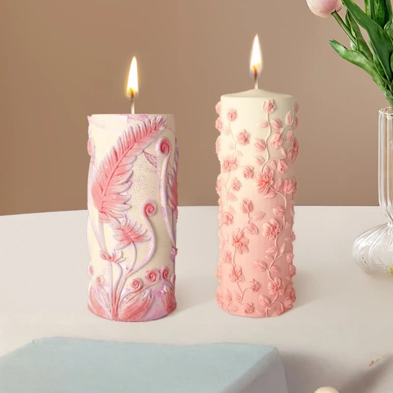 Stampo in Silicone per Candele Cilindriche 3D - Stampo per Creazione di Pietre Aromatiche e Ornamenti Decorativi Fai-da-Te