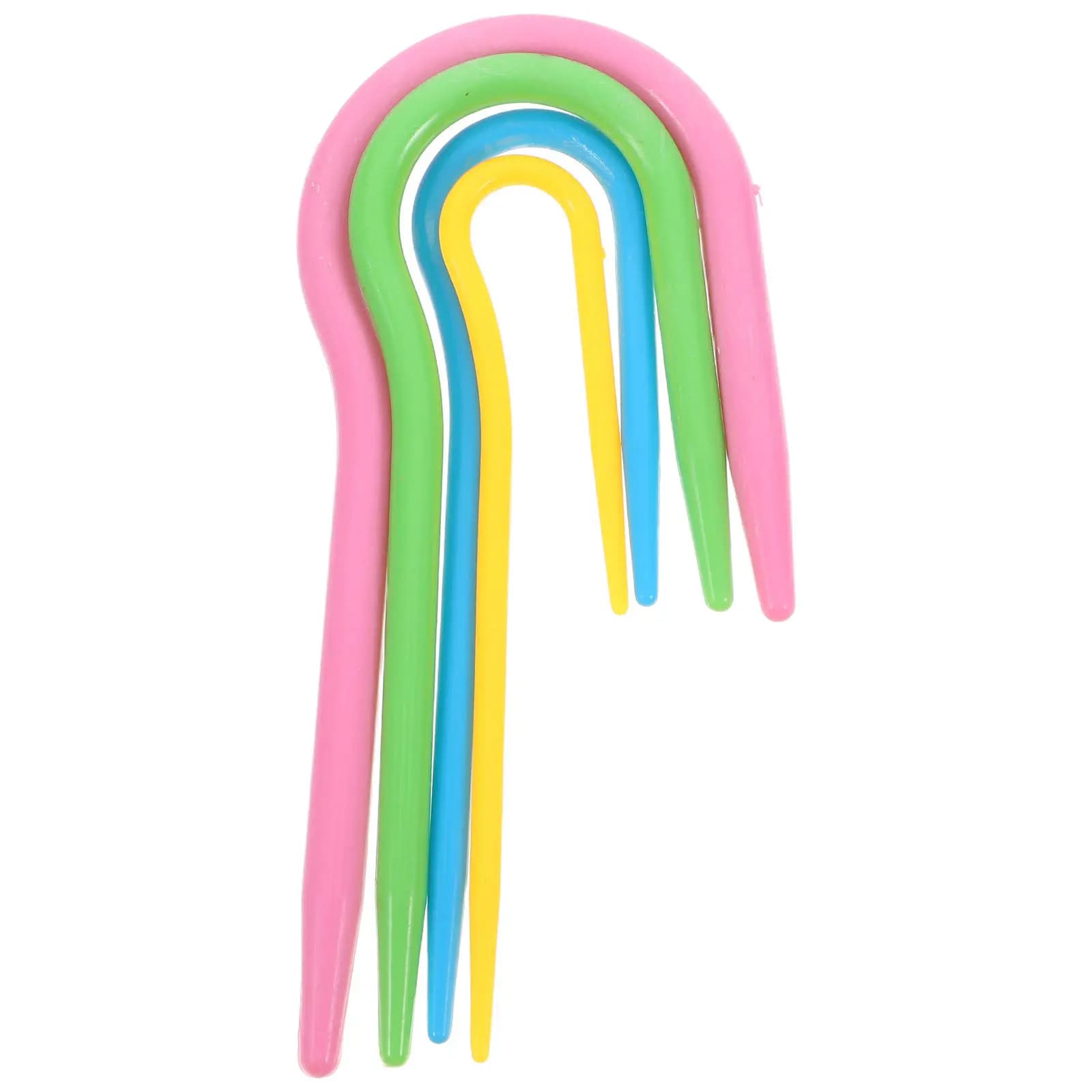 Set di 4 Ferri da Maglia a Forma di U, Uncinetti Colorati in Plastica ABS Leggera e Confortevole, Strumenti per Ricamo