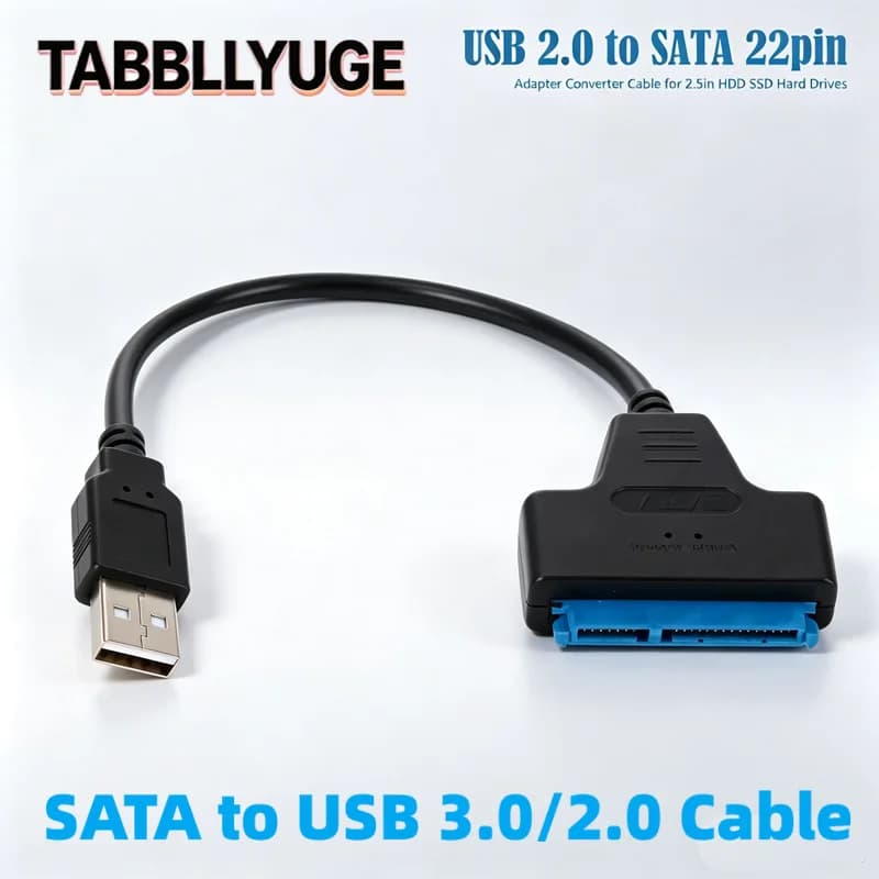 Cavo USB 3.0 2.0 SATA 3 SATA fino a 6 Gbps a USB 3.0 Supporto adattatore HDD esterno SSD da 2,5 pollici Cavo SATA III a 22 pin