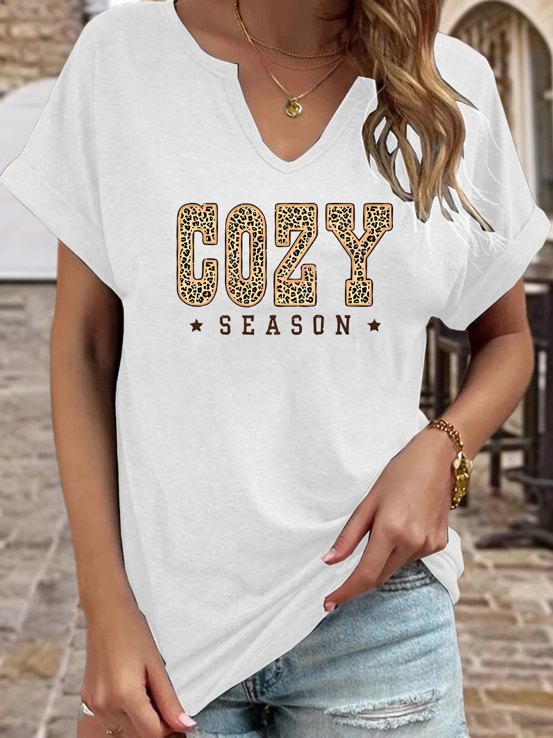 T-shirt estiva da donna a girocollo a maniche corte, stampa con orso dei cartoni animati "The Grit of Philly", top casual con spirito di Filadelfia