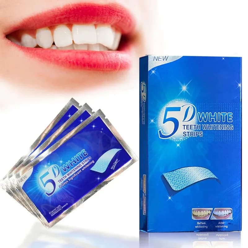 2/12pair5D Gel Whitening of the Tooth Strips White Dental Kit Hygiene Oral Care Strips Denties Dentist Seks Whitening Gel