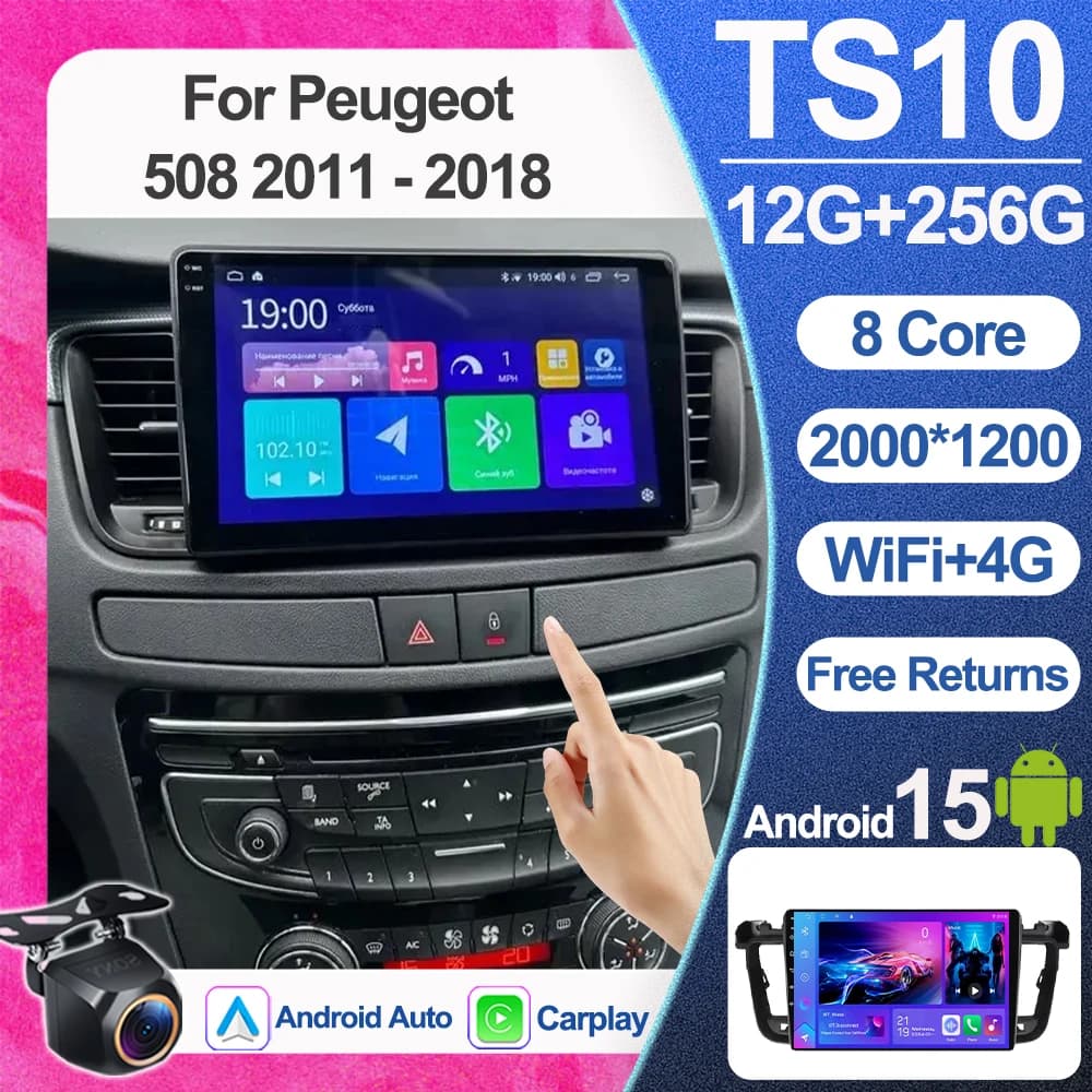 CarPlay Android Auto Radio Per Peugeot 508 2011 - 2018 WIFI No 2din Touch Screen GPS Lettore USB Sistema di Intrattenimento Auto DVD 4G
