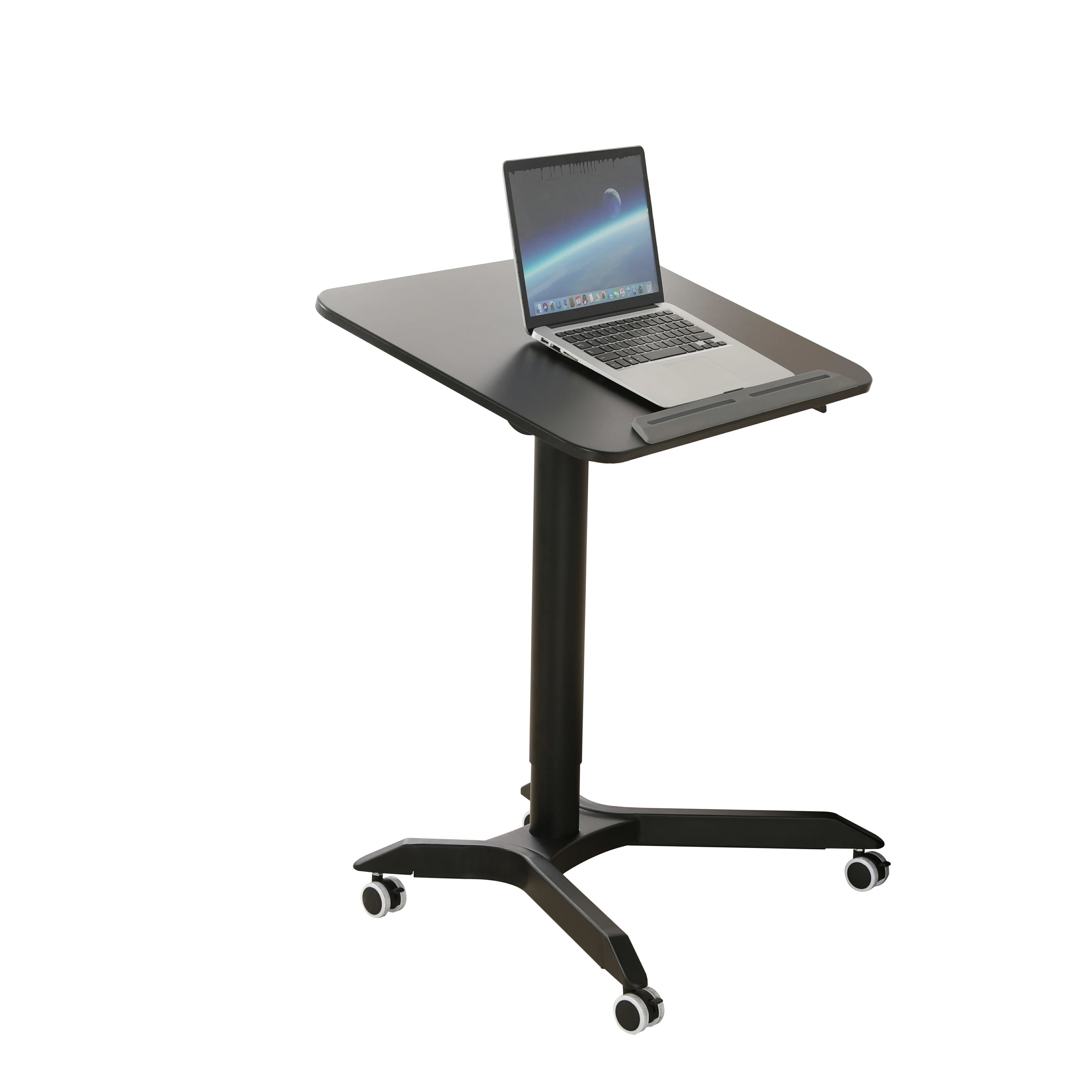 Tavolo da scrivania per laptop inclinabile mobile regolabile in altezza pneumatica ribaltabile