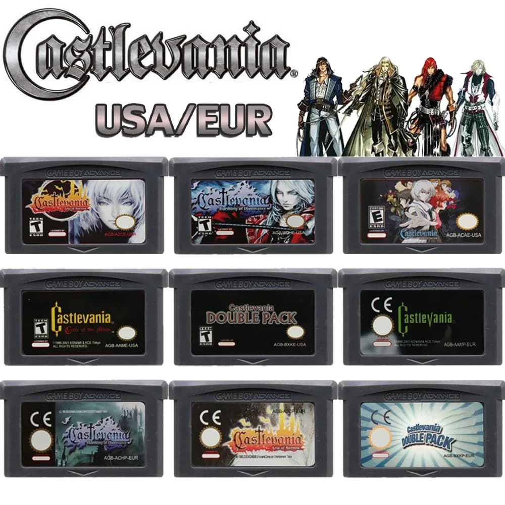 Castlevania GBA Game Series Video 32-bit Cartridge Game console Asia of Sorrow Dissonance memory card for GBASP NDSL