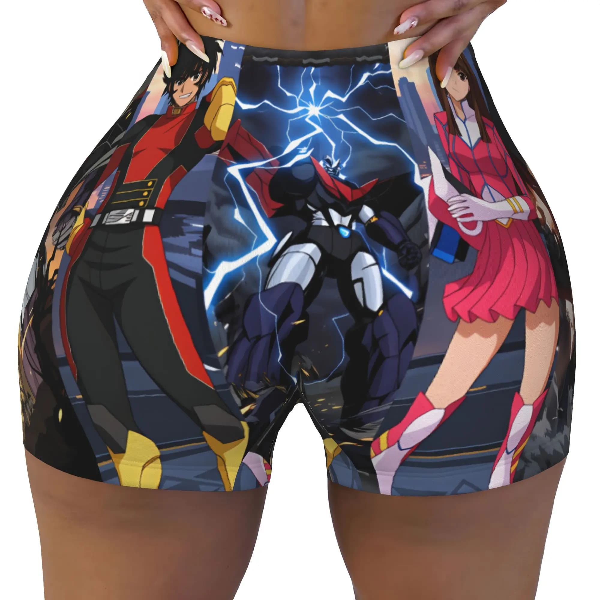 Women's Goldorak Grendizer Iron Saga Workout Yoga Shorts Mazinger Z Koji Gym Athletic Running Volleyball Shorts