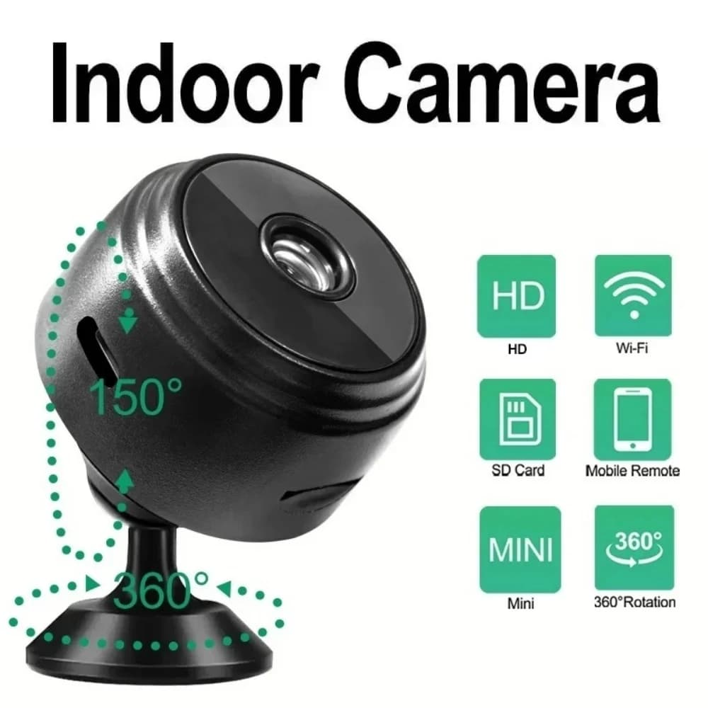 Mini Telecamera WiFi Wireless per Videosorveglianza e Protezione, Registratore Vocale, Telecamera Intelligente per Casa, Neonati e Animali Domestici