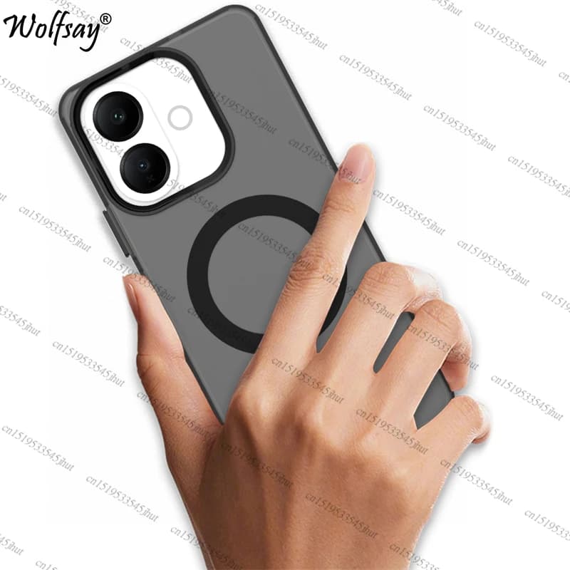 Custodia trasparente per Vivo V60 Lite Custodia per Vivo V60 Lite Adsorbimento magnetico Carica wireless Cover posteriore per Vivo V60 Lite Custodia