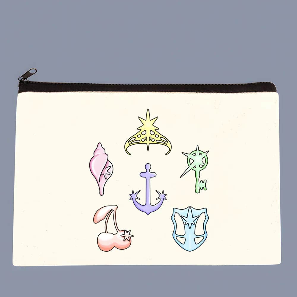 KATSEYE Borsa per cosmetici in tela Borse per trucco carine Portafoglio adorabile Borsa con cerniera Borsa per matite organizzatore di stoccaggio