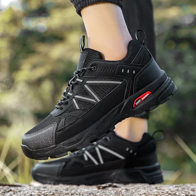 46 47 Scarpe da trekking traspiranti di grandi dimensioni per uomo, antiscivolo e resistenti all'usura, con lacci, per sport di montagna
