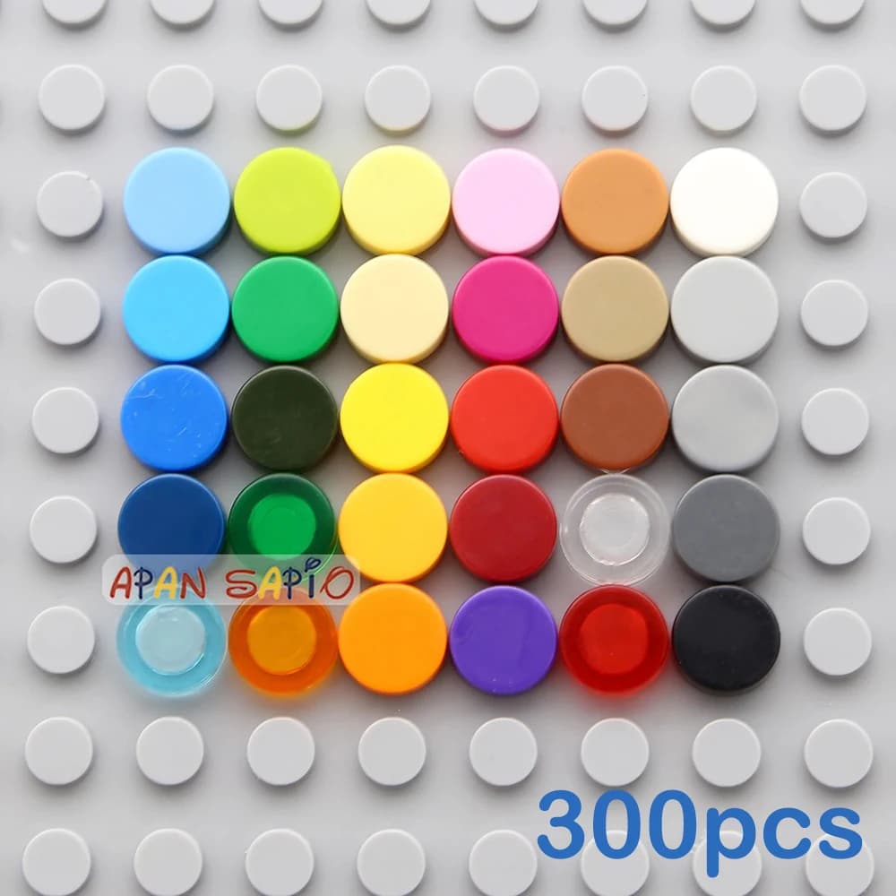 Blocchi da costruzione rotondi 1x1, 33 colori, giocattoli educativi e creativi per bambini, dimensioni compatibili con 98138, 300 pezzi