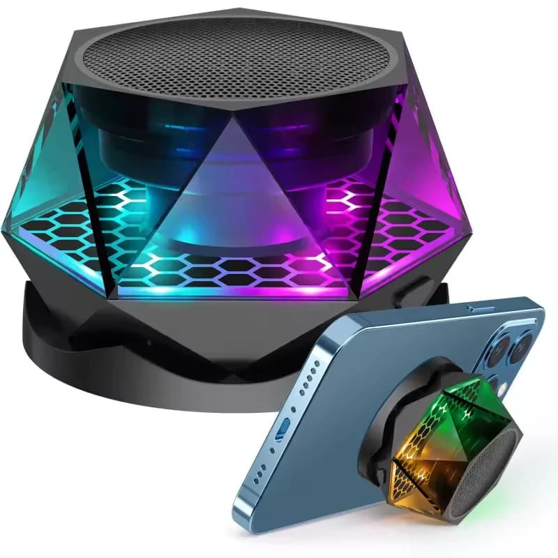 Altoparlante Wireless Portatile da Esterno con Mini Subwoofer e Supporto Magnetico per Telefono, Ideale per Escursioni - Altoparlante Bluetooth Compatto