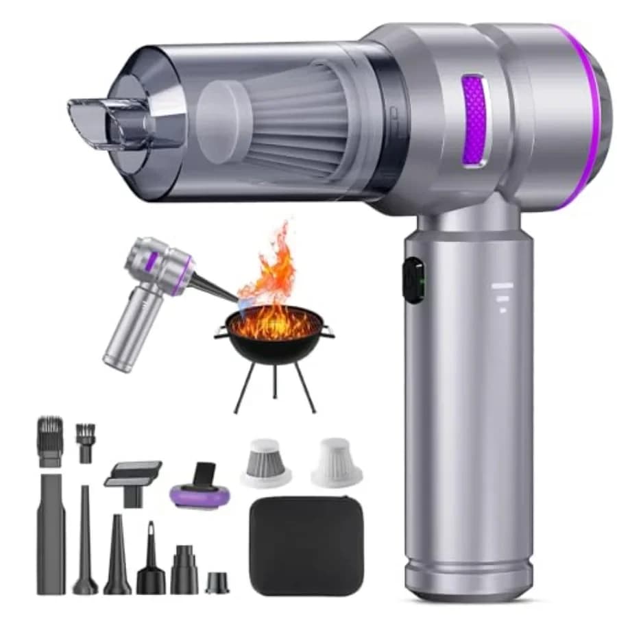 Aspirapolvere portatile senza fili 22000PA, aspirapolvere per auto portatile 4 in 1 senza fili per aspirazione/soffiaggio/estrazione/gonfiaggio, con brushless M