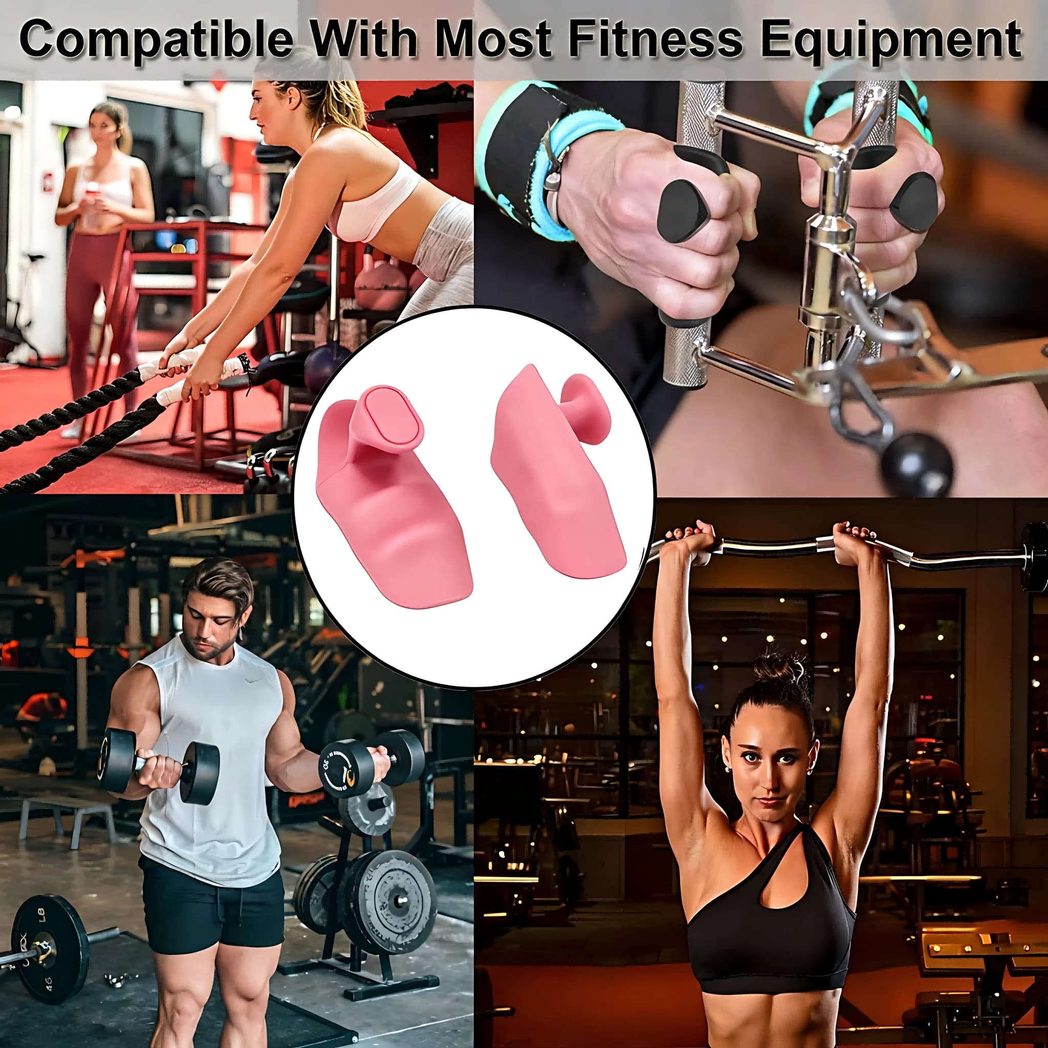 Gym Gloves Silicone Anti-Slip Weight Lifting Gloves Sweatproof Palm Protection Grip for Barbell Dumbbell Strength Training