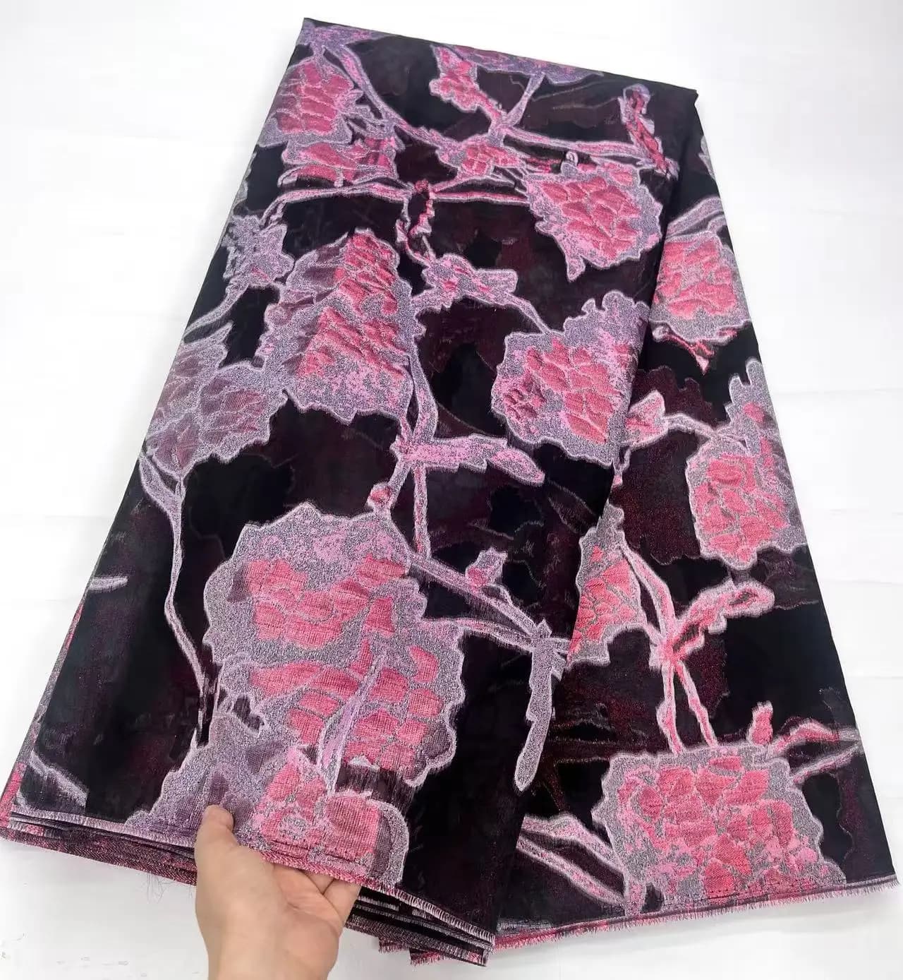 Luxury Nigerian Brocade Organza Lace Fabrics African Jacquard Lace Fabric 5Yards High Quality French Tulle Lace For Dress