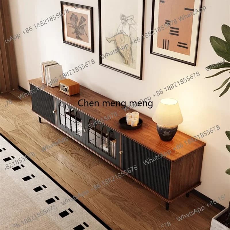 Mobili TV di Lusso Moderni per Soggiorno, Tavolo TV in Legno Stile Nordico, Design Universale con Spazio di Archiviazione, Arredamento Trendy E136