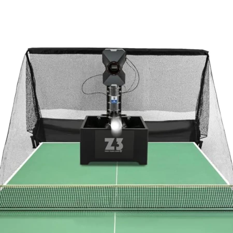 Robot per Ping Pong con Rete, 35-90 Palline/Min, Macchina Automatica per Palline da Ping Pong con 100 Palline e Telecomando