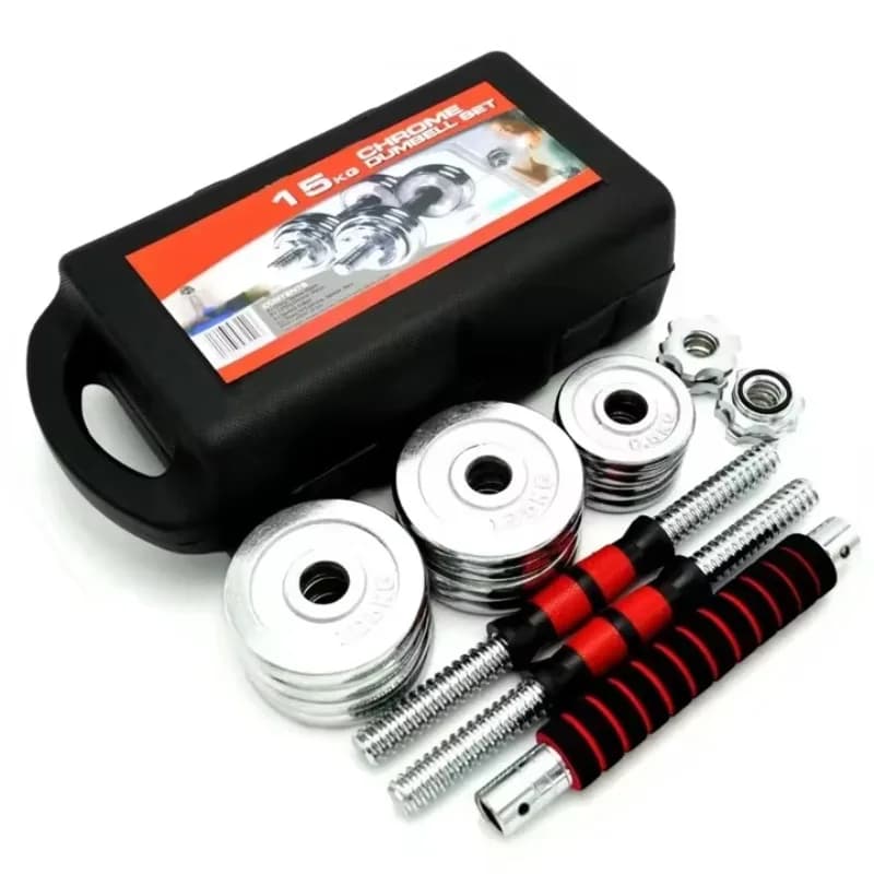 Set of Adjustable Grid Manubris with Stackable Plates for Weight Lifting, Unisex Fitness for All Body