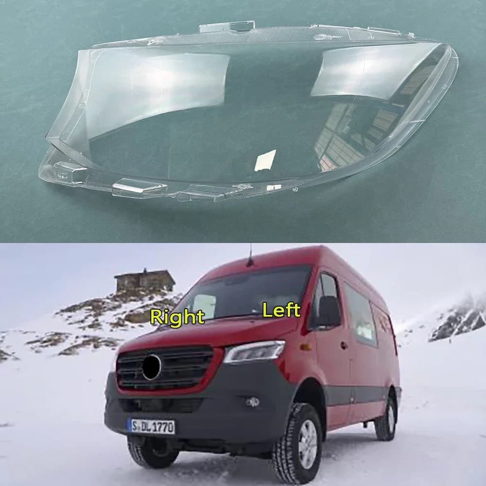 Per Mercedes-Benz Sprinter W907 2019-2023 LED Auto Faro Anteriore Copertura Auto Faro Paralume Lampcover Testa Della Lampada Della Luce caso
