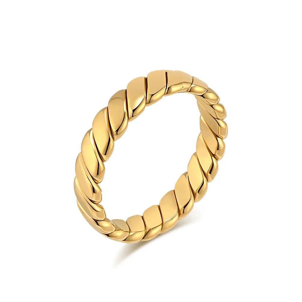 Nuovo anello geometrico semplice in acciaio inossidabile per gioielli da donna placcati in oro
