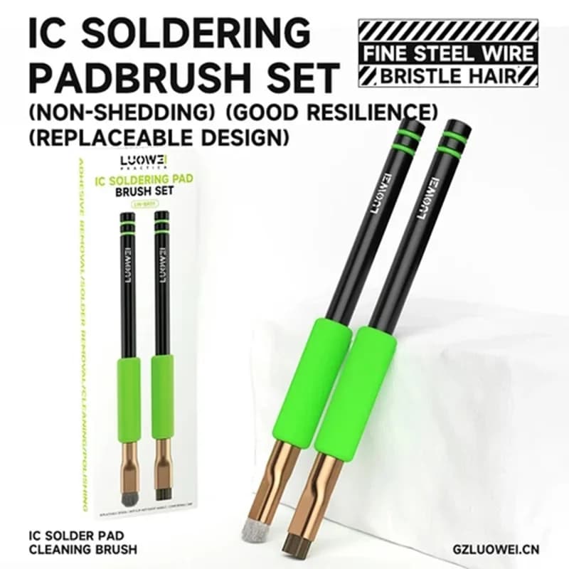 LUOWEI LW-BR01 Anti-statico IC Chip saldatura riparazione acciaio/spazzola setola per il telefono cellulare PCB Pad rimozione colla strumenti di pulizia