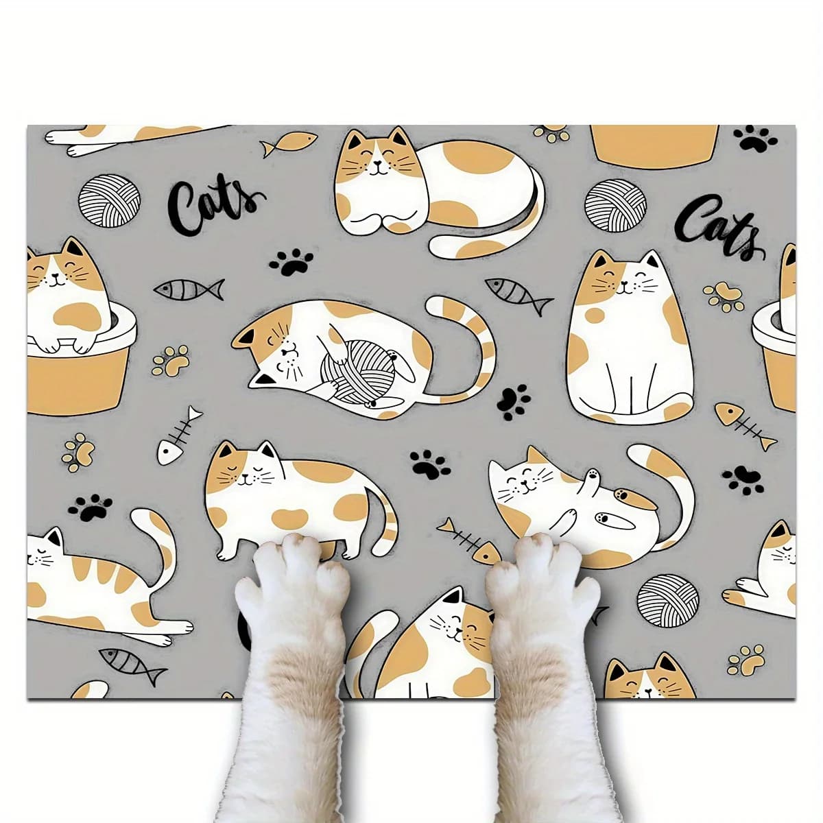 Tappetino per l'alimentazione dei gatti super carino da 1 pezzo - Adatto per gatti/cani domestici, tappetino resistente e lavabile per ciotole di cibo e acqua per animali domestici