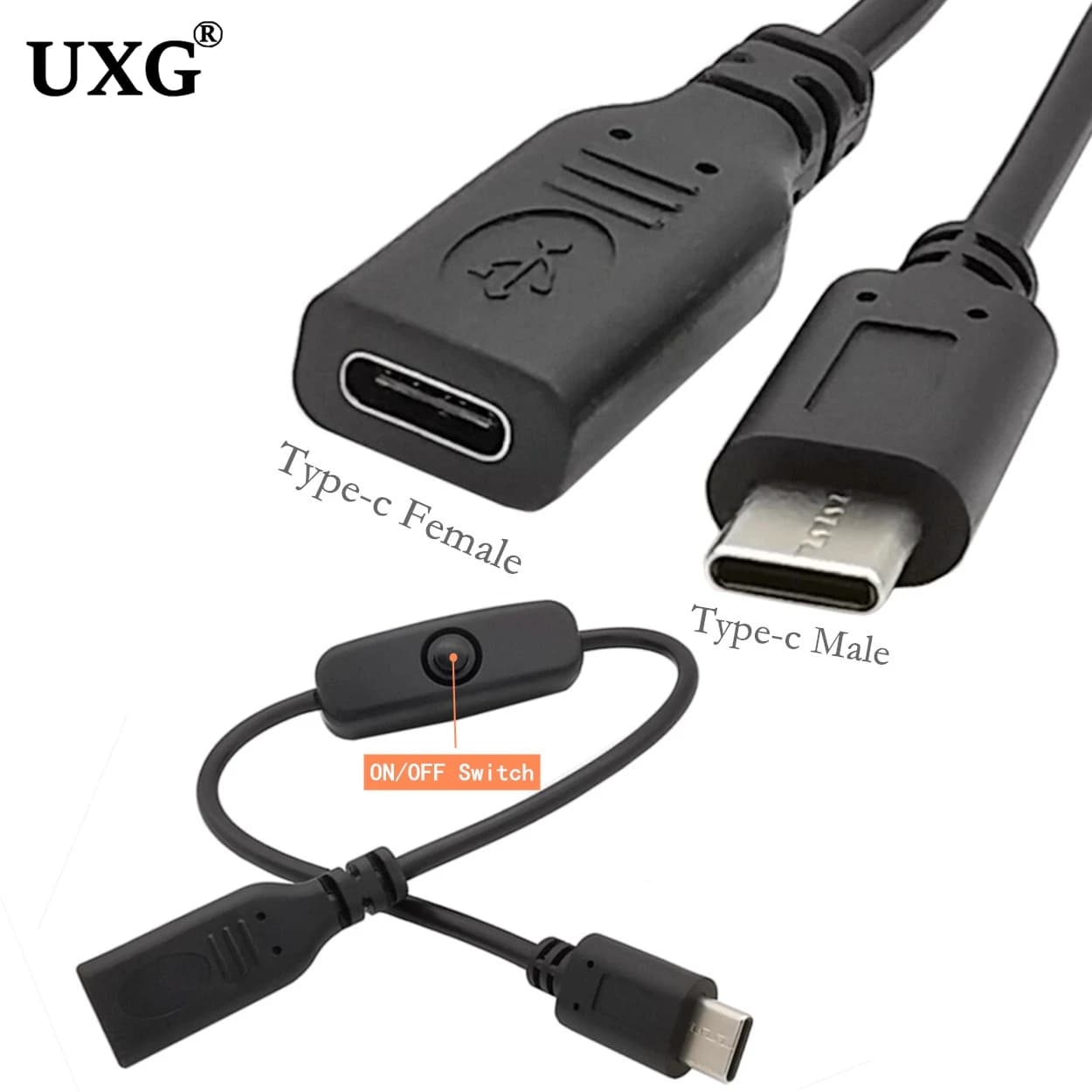 Type C Male to Female USB-C Extension Cable Switch for Raspberry Pi 4 Linear Power Supply Android