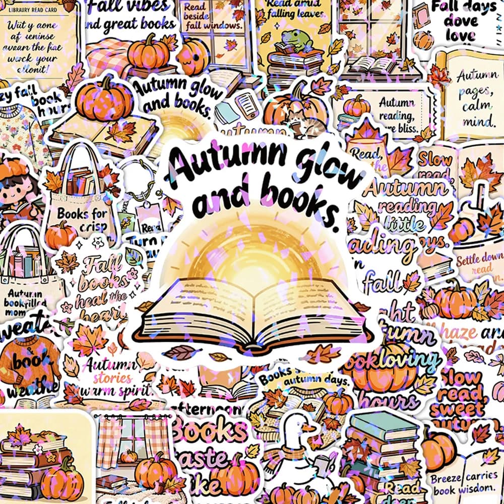 10/30/50pcs Funny Cute Autumn Animal Graffiti Stickers Cute Books Reading Sticker DIY Laptop Notebook Helmet Cartoon Decals Gift
