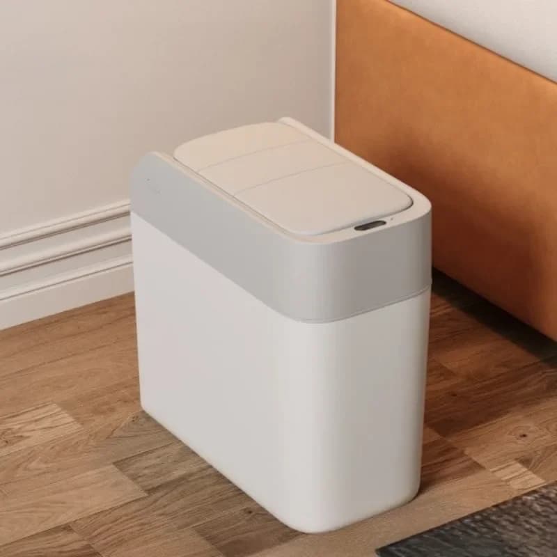 Creative Touchpad Waste Bins Automatic Sensor Trash Can Bathroom Dustbin Smart Waste Bins Kitchen Garbage Basket Household Clean