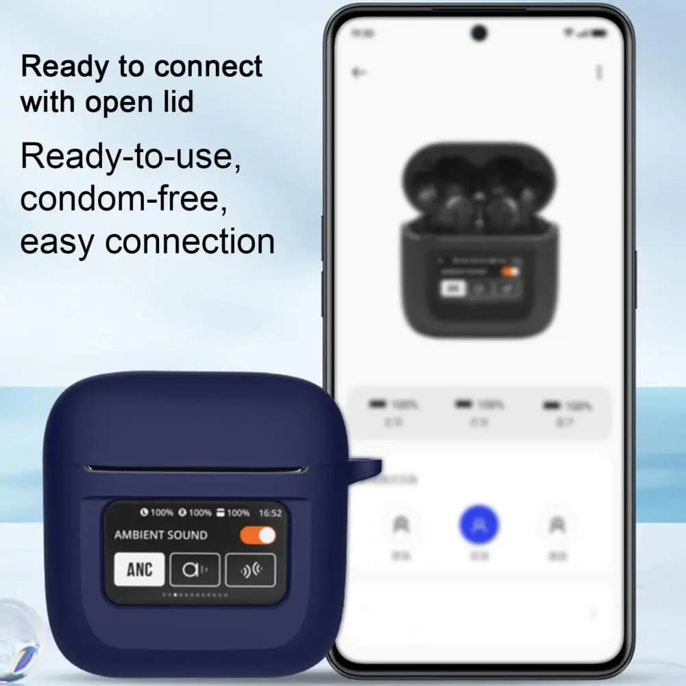 Per AirPods con bordo dello schermo Auricolari wireless compatibili con Bluetooth Custodia protettiva in silicone Custodia protettiva per auricolari sottile