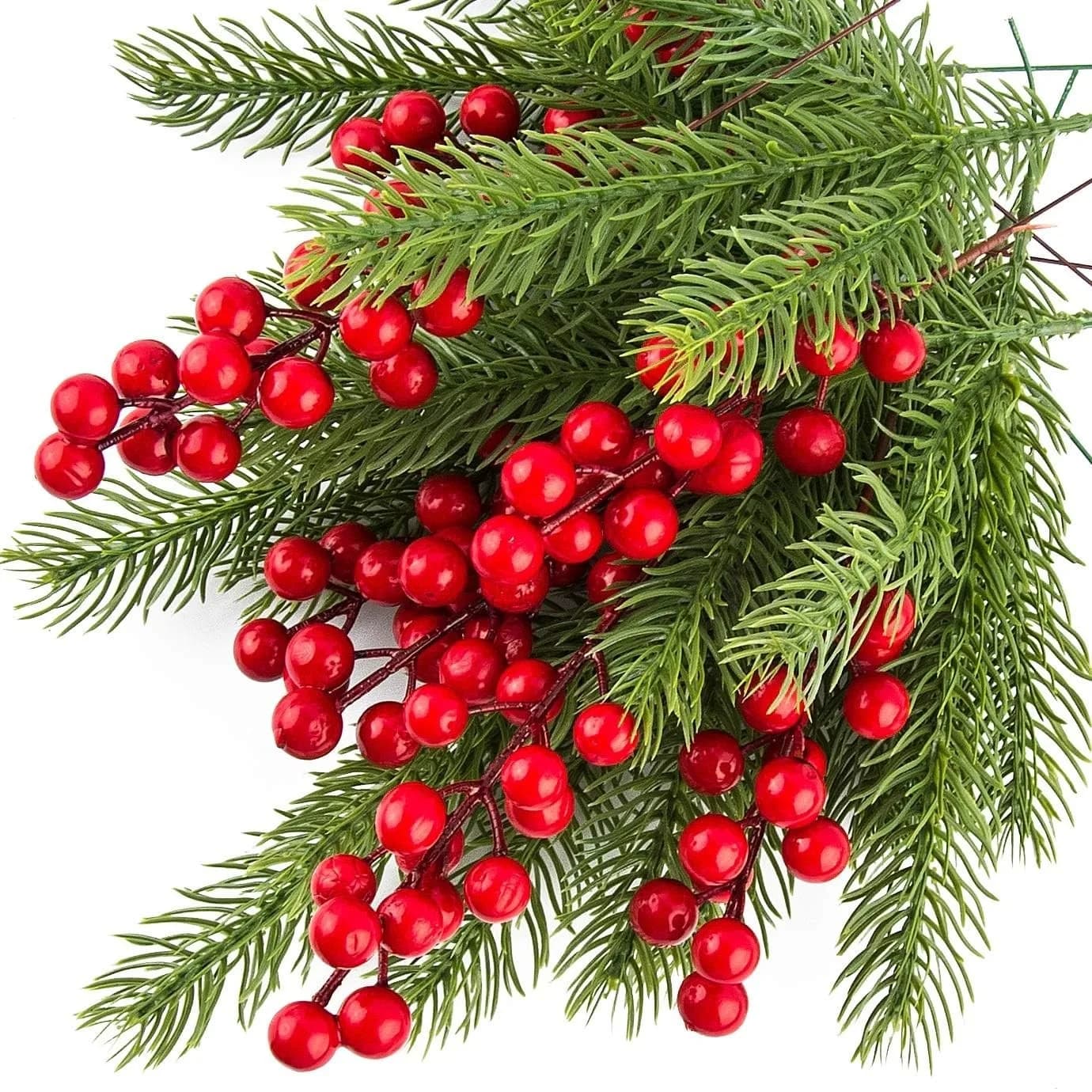 10 pieces of Christmas decorations branches of pine artificial berry berries branches of red berries for decoration of Christmas tree garland gifts