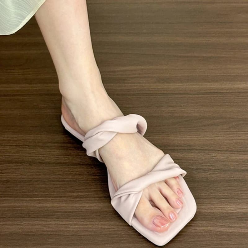 2026 Summer Elegant Women's Sandals Thin Heel Slippers Casual High Heel Slip-On Shoes Soft Bottom Comfortable Feeling Sandals
