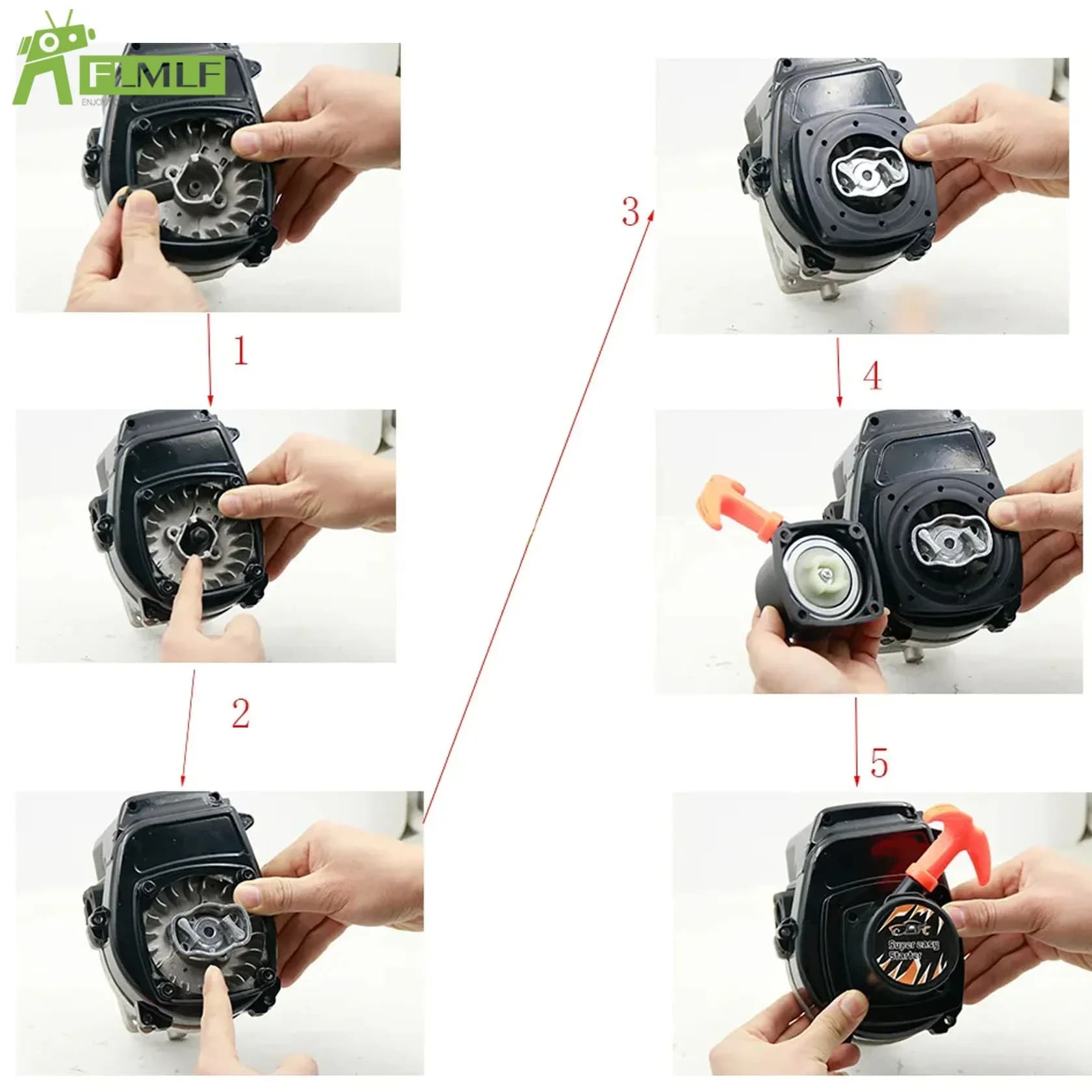 Avviamento a strappo super facile o accessori per motore 23CC ~ 36CC per parti di automobili RC 1/5 HPI ROFUN ROVAN KM BAJA Losi FG GoPed RedCat